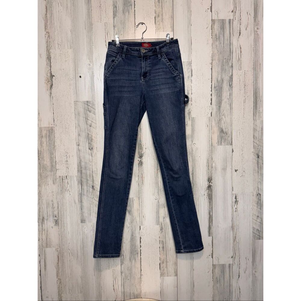 Dickies Women’s Carpenter Jeans Size 31/26 Dark Wash Utility Workwear Straight L